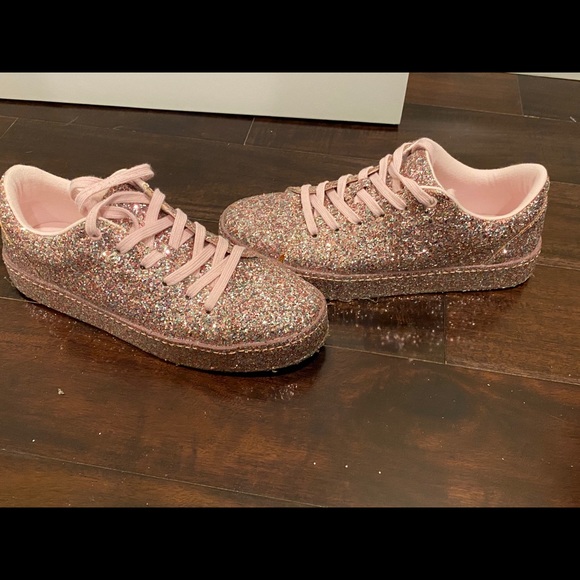 Aldo Glitter Pink Sneakers Size 7.5 - Picture 2 of 5